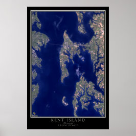 Póster Isla de Kent Maryland desde el mapa de satélites e