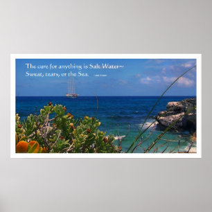 Póster Isla de la Cura del Agua Salada y Poster del Barco