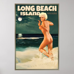 Póster Isla de Long Beach Costa de Nueva Jersey Marilyn M