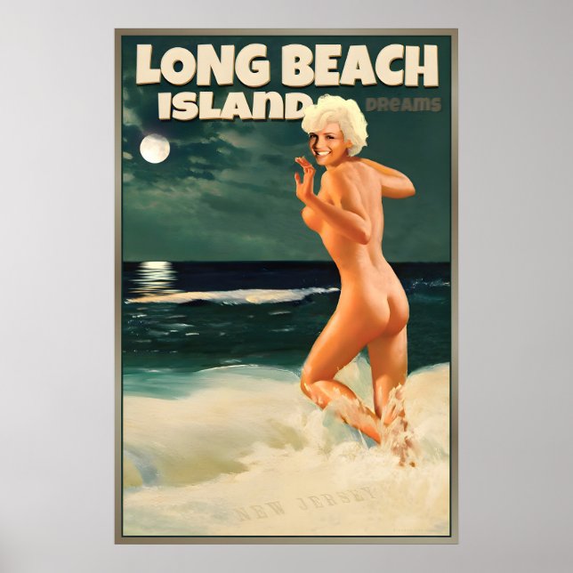 Póster Isla de Long Beach Costa de Nueva Jersey Marilyn M (Frente)