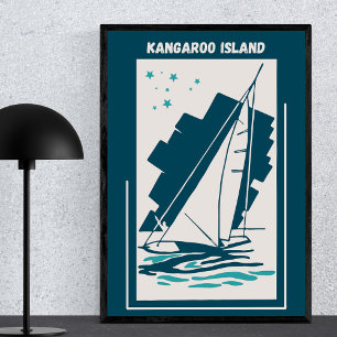 Póster Isla de los Canguros en Australia - Vintage Sailin