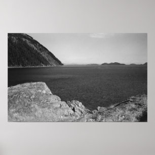 Póster Isla de Lummi, WA - visión desde las rocas de