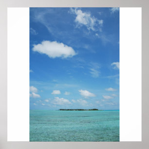 Póster Isla de Maldivas con un hermoso paisaje de agua/nu