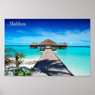 Póster Isla de Maldivas romántica