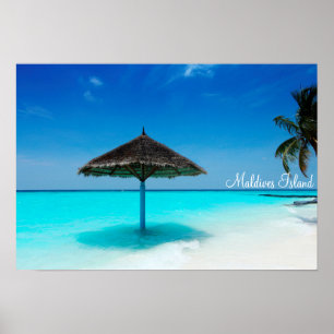 Póster Isla de Maldivas romántica