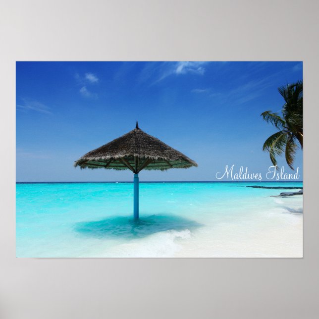 Póster Isla de Maldivas romántica (Frente)