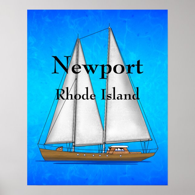 Póster Isla de Newport Rhode (Frente)