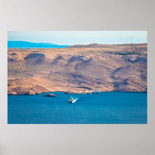 Póster Isla de Pag, desierto de piedra y vistas al puerto