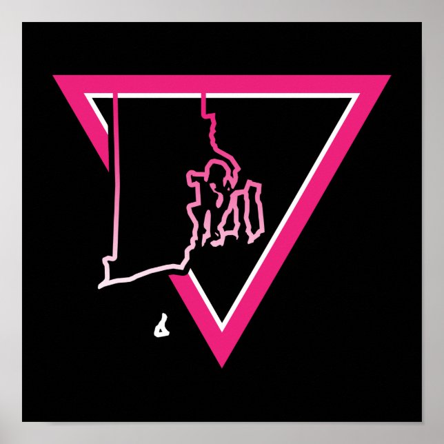 Póster isla de roda de triángulo rosa (Frente)