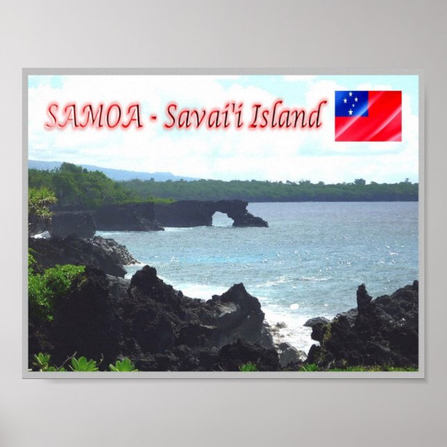 Póster Isla de Savai'i - Costa - Samoa (Frente)