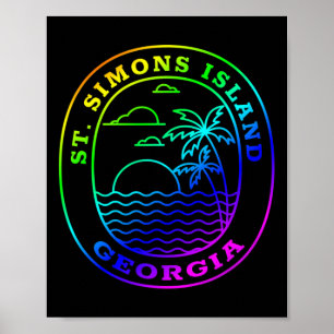Póster Isla de St. Simons - Playa del Árbol de Palma Arco