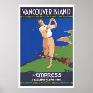Póster Isla de Vancouver del golf Canadá - viaje del