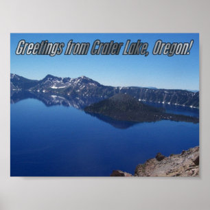 Póster Isla del asistente del Parque Nacional Crater Lake