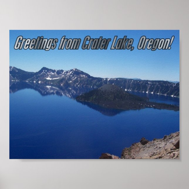 Póster Isla del asistente del Parque Nacional Crater Lake (Frente)
