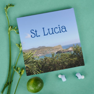 Póster Isla del Caribe escénico Santa Lucía