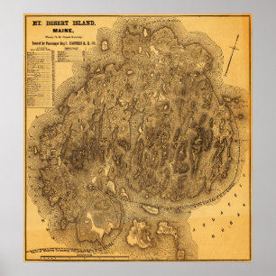Póster Isla del desierto del MonteMapa panorámico