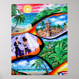 Póster Isla del Encanto, Corazón de la Isla, por Galina -