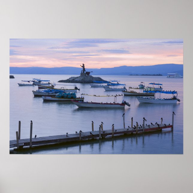 Póster Isla del Lago Chapala y muelle (Frente)