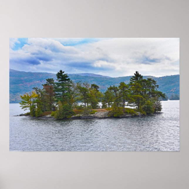Póster Isla del Lago George, Nueva York  (Frente)