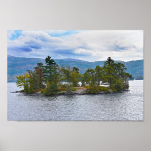 Póster Isla del Lago George, Nueva York