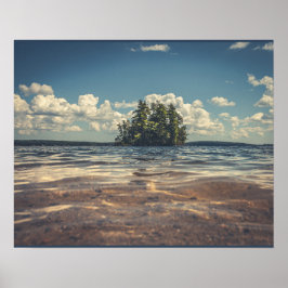 Póster Isla del Lago Sebago, papel Poster de valor (Matte