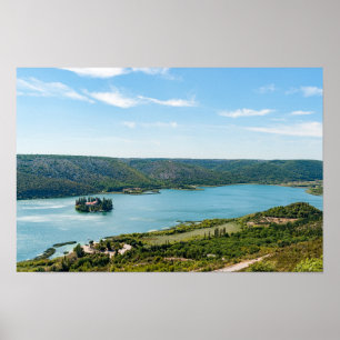 Póster Isla del monasterio de Visovac en Krka NP - Croaci