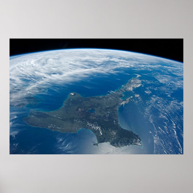 Póster Isla del Norte de Nueva Zelanda. (Frente)