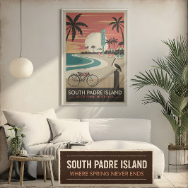 Póster Isla del Padre del Sur - Poster de la costa retro