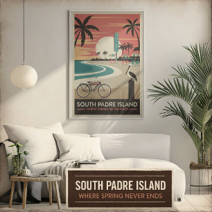 Póster Isla del Padre del Sur - Poster de la costa retro