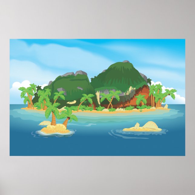 Póster Isla del Tesoro Tropical (Frente)