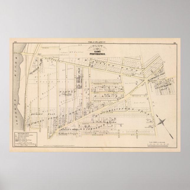 Póster Isla East Providence Rhode (Frente)