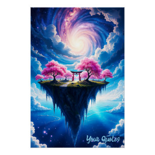 Póster Isla Flotante Arte Sakura