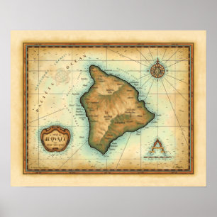 Póster Isla Grande de Hawái