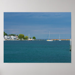 Póster Isla Harbour Mackinac