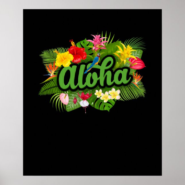Póster Isla Hawaii Aloha (Frente)