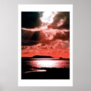 PÓSTER ISLA HERM EN SUNSET