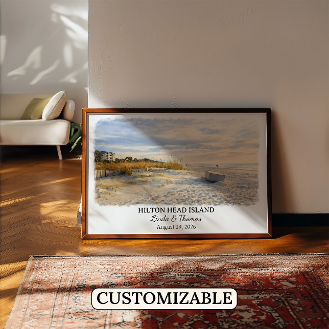 Póster Isla Hilton Head Carolina del Sur Acuarela (Subido por el creador)