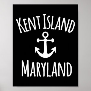 Póster Isla Kent Maryland Náutico Navegación Costera Vela