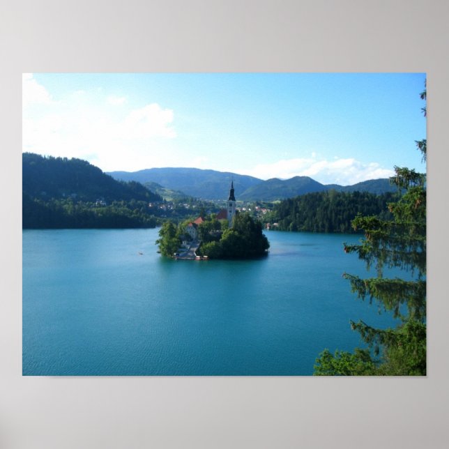 Póster Isla Lake Bled Eslovenia (Frente)