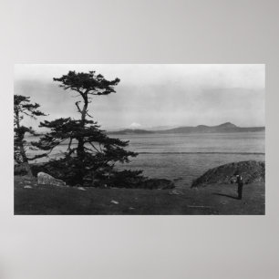 Póster Isla López, WA - Estrechos Rosario y Mt Baker