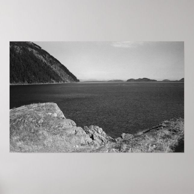 Póster Isla Lummi, WA - Vista desde las rocas Lummi (Frente)