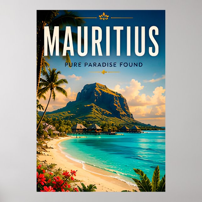 Póster 🌴 Isla Mauricio Paraíso Costero 🌊 (Frente)