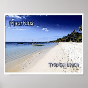 Póster Isla Mauricio - Playa tropical