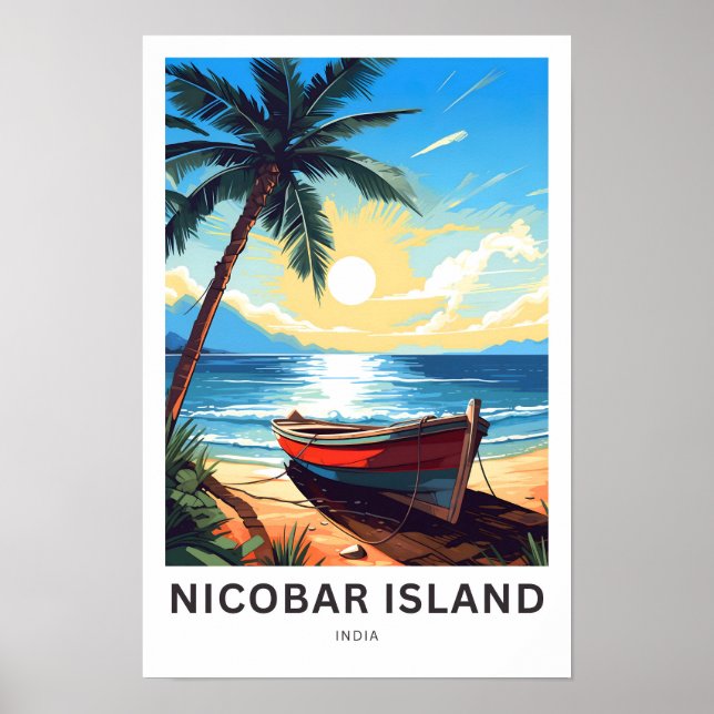 Póster Isla Nicobar India Viaje Imprimir (Frente)