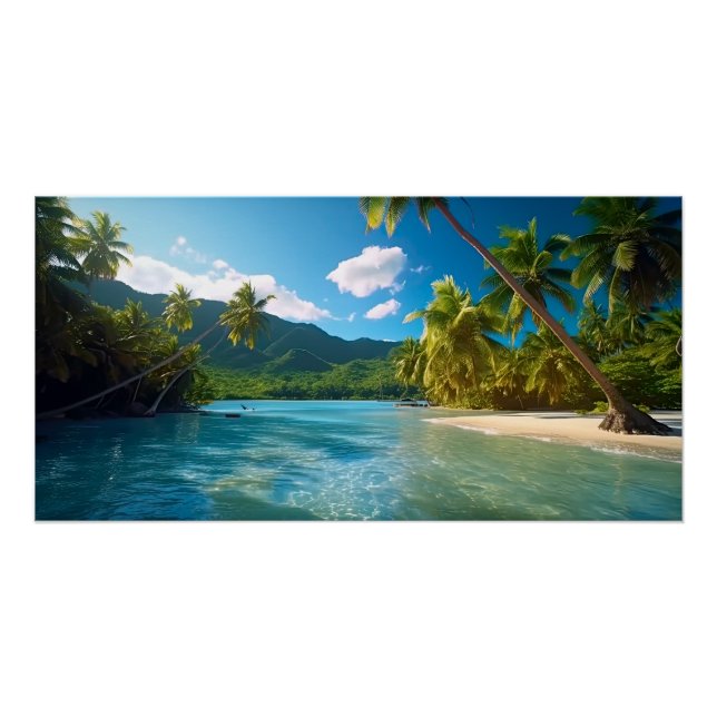 Póster Isla Paradisíaca de Costa Rica (Anverso)