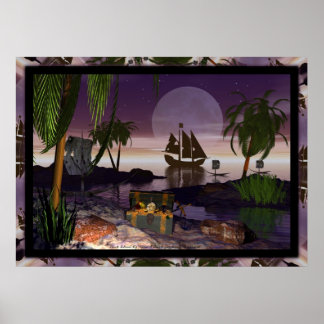 Póster Isla Pirata por David Wilder