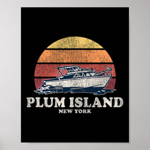 Póster Isla Plum Ny Embarcaciones Antiguas Años 70 Diseño