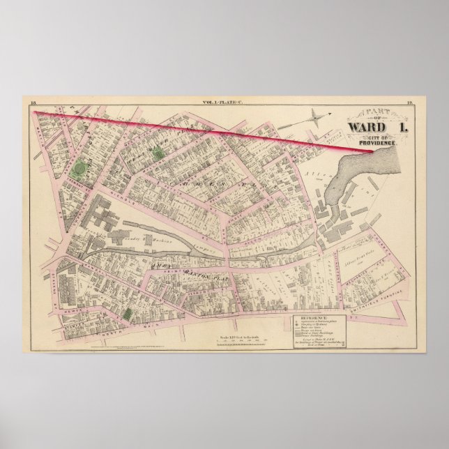 Póster Isla Providence Rhode (Frente)