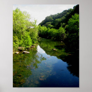 Póster Isla Redbud en el lago Ladybird en Austin Texas