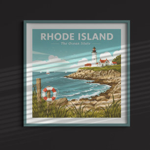 Póster Isla Rhode Vintage